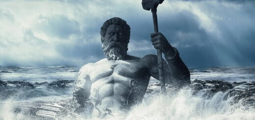 image of poseidon emerging from the sea