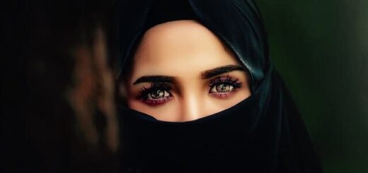women with her face covered